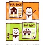 Cartoon: For sale house, for rent car.