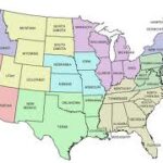 Map of the United States with states labeled.