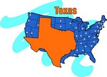Map highlighting Texas in the United States.