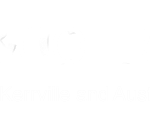 Black and white logo with text and a graphic element.